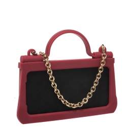 Pre Owned Dolce & Gabbana Red Rubber Sicily iPhone X - XS Chain Case