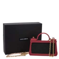 Pre Owned Dolce & Gabbana Red Rubber Sicily iPhone X - XS Chain Case
