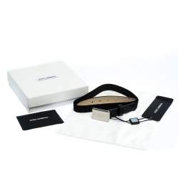 Pre Owned حزام دولتشي أند غابانا لوحة مزينة شعار الماركة جلد أسود 85 سم