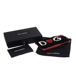 Pre Owned Dolce & Gabbana Red/Black Sherling Logo iPhone X Case