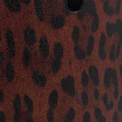 مملوكة مسبقًا حافظة أيباد دولتشي أند غابانا كانفاس مقوى طباعة فهد بنية/ سوداء