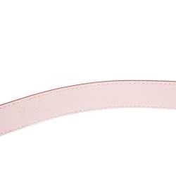 Pre Owned Dolce & Gabbana Pink Leather DG Buckle Belt 75 CM