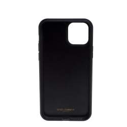 مملوكة مسبقًا Dolce & Gabbana Black Leather Crystal Logo iPhone 12 Case