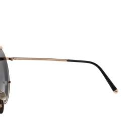 مملوكة مسبقًا Dolce & Gabbana Rose Gold/Floral Print DG 2198 Round Gradient Sunglasses