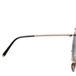 مملوكة مسبقًا Dolce & Gabbana Rose Gold/Floral Print DG 2198 Round Gradient Sunglasses