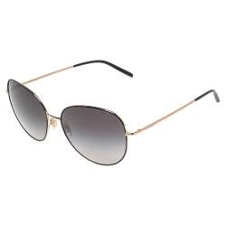 Pre Owned Dolce & Gabbana Black/Rose Gold Tone DG 2194 Oval Gradient Sunglasses