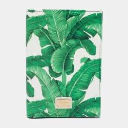 Pre Owned Dolce & Gabbana White Printed Coated Canvas Passport Holder