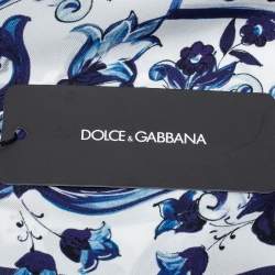 Pre Owned Dolce & Gabbana Blue Majolica Print Silk Square Scarf