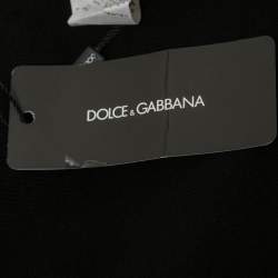 Pre Owned Dolce & Gabbana Maroon/Black Logo Royal Love Cashmere Knit Stole