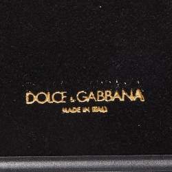 Pre Owned Dolce & Gabbana Black Polkadot Crystal Embellished Leather iPhone 7 Plus Case