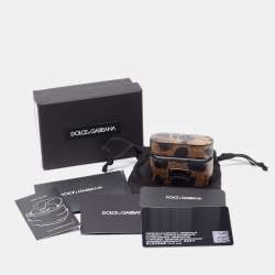 Dolce & Gabbana Brown/Black Leopard Print Leather Airpods Case