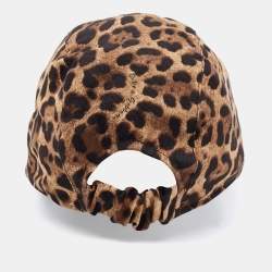 Dolce & Gabbana Brown Leopard Print Cotton Logo Patch Cap Size 57