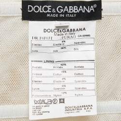 Pre Owned Dolce & Gabbana Cream Satin Tube Mini Dress M