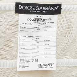 Pre Owned Dolce & Gabbana Cream Satin Tube Mini Dress M