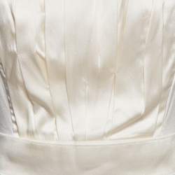 Pre Owned Dolce & Gabbana Cream Satin Tube Mini Dress M