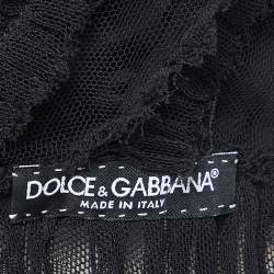 Pre Owned Dolce and Gabbana Black Mesh Corset Top M