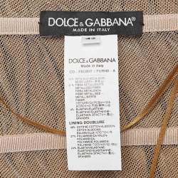 Dolce & Gabbana Metallic Gold Lame Ruche Off-Shoulder Dress M