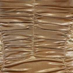 Dolce & Gabbana Metallic Gold Lame Ruche Off-Shoulder Dress M