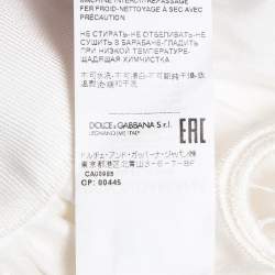 Pre Owned Dolce & Gabbana White Guipure Lace Cotton Blend Mini Skirt S