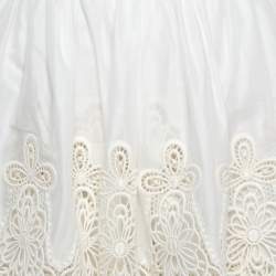 Pre Owned Dolce & Gabbana White Guipure Lace Cotton Blend Mini Skirt S