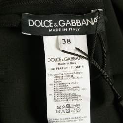 Pre Owned Dolce & Gabbana Black Jersey Cut-Out Midi Dress S
