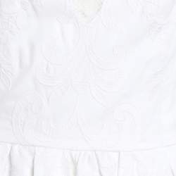 Pre Owned Dolce & Gabbana White Embroidered Cotton Midi Dress S