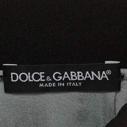 Pre Owned Dolce & Gabbana Grey Floral Print Crepe Midi Skirt S