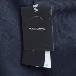 Pre Owned Dolce & Gabbana Navy Blue Gabardine Cropped Trousers S