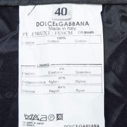 Pre Owned Dolce & Gabbana Navy Blue Gabardine Cropped Trousers S