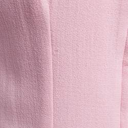 Pre Owned Dolce & Gabbana Pink Wool Shoulder Detail Mini Dress M