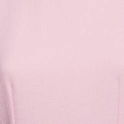Pre Owned Dolce & Gabbana Pink Wool Shoulder Detail Mini Dress M