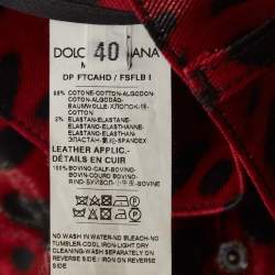 Pre Owned Dolce & Gabbana Red Leopard Print Denim Skinny Jeans S Waist 26"