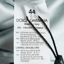 مملوكة مسبقًا Dolce & Gabbana Green Hydrangea Print Jacquard A-Line Dress M