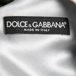 مملوكة مسبقًا Dolce & Gabbana Green Hydrangea Print Jacquard A-Line Dress M