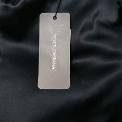 Pre Owned Dolce & Gabbana Black Jacquard Sleeveless Mini Dress M