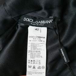 Pre Owned Dolce & Gabbana Black Jacquard Sleeveless Mini Dress M