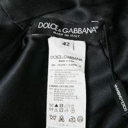 Pre Owned Dolce & Gabbana Black Jacquard Sleeveless Mini Dress M