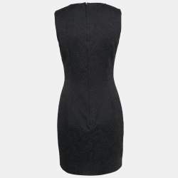 Pre Owned Dolce & Gabbana Black Jacquard Sleeveless Mini Dress M