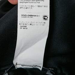 Pre Owned Dolce & Gabbana Black Jacquard Sleeveless Mini Dress M