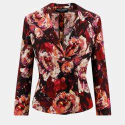Dolce & Gabbana Multicolor Cady Peonie Flower Print Blazer IT 46