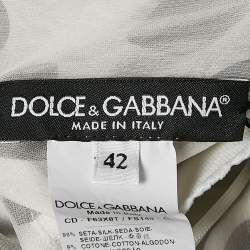 Pre Owned Dolce & Gabbana White Polka Dot Print Ruffled Mini Dress M