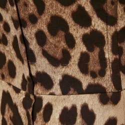 Pre Owned Dolce & Gabbana Brown Leopard Print Silk Tube Dress M