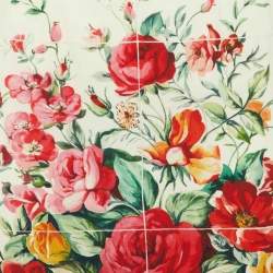 مملوكة مسبقًا Dolce & Gabbana Ivory Floral Vase Print Silk Midi Skirt S