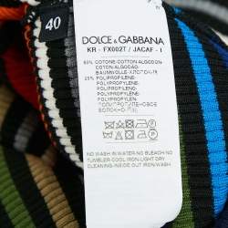 Pre Owned Dolce & Gabbana Multicolor Striped Rib Knit Strappy Top S