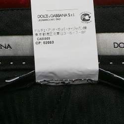 Dolce & Gabbana Grey Striped Wool and Velvet Trim Trousers XL