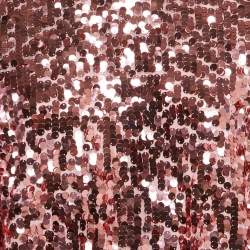 Dolce & Gabbana Pink Sequin Tulle Logo Detail Pullover S