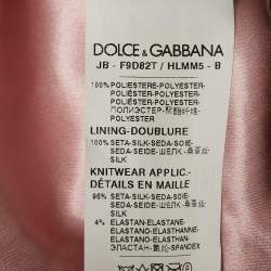 Dolce & Gabbana Pink Sequin Tulle Logo Detail Pullover S