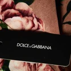Dolce & Gabbana Mauve Floral Print Velvet Mini Skirt S