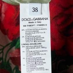 Dolce & Gabbana Mauve Floral Print Velvet Mini Skirt S