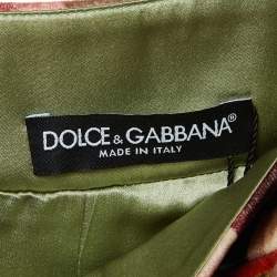 Dolce & Gabbana Mauve Floral Print Velvet Mini Skirt S